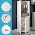 thumbnail image 6 of RiverRidge Medford Tall Bathroom Storage Linen Organizer Cabinet with Door - White, 6 of 9