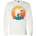 thumbnail image 3 of Inktastic Shark with Orange Sunset Long Sleeve T-Shirt, 3 of 5