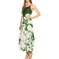 thumbnail image 3 of Sakkas Sami Long Sleeveless Spaghetti Strap Handkerchief Hem Dress With Corset Top - Green - One Size, 3 of 5
