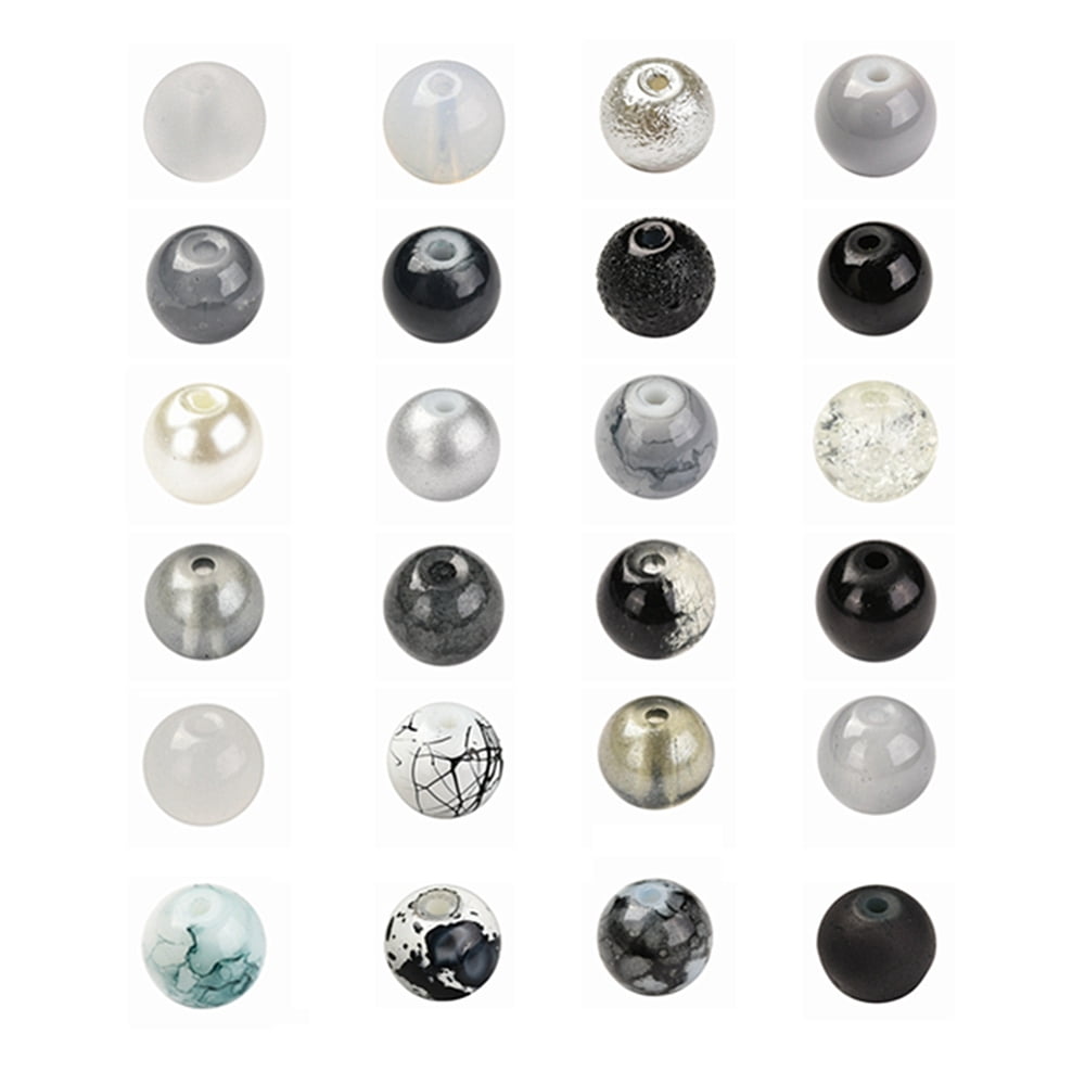 1set Bracelets & Earring Making Kits Including Gradient color Glass Beads Brass Earring Hooks Iron Pins Elastic Threads and Stainless Steel Beads: 8~8.5mm Hole: 1.3~1.6mm 648~720pcs/box 1box/set