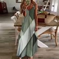 thumbnail image 4 of Vinatge Geometric Abstract Art Gray Black Green Sleeveless Dress Loose Women's Dress Dresses Luxury Evening Dresses, 4 of 9