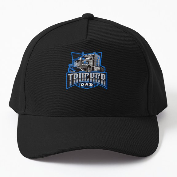 Trucker Dad Baseball Cap, Father Trucking Graphic Design, Everyday Hat Style