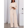 thumbnail image 3 of Conjunto de Lounge PRETTYGARDEN para Mujer 2 Piezas Manga Larga XXL Beige, 3 of 8