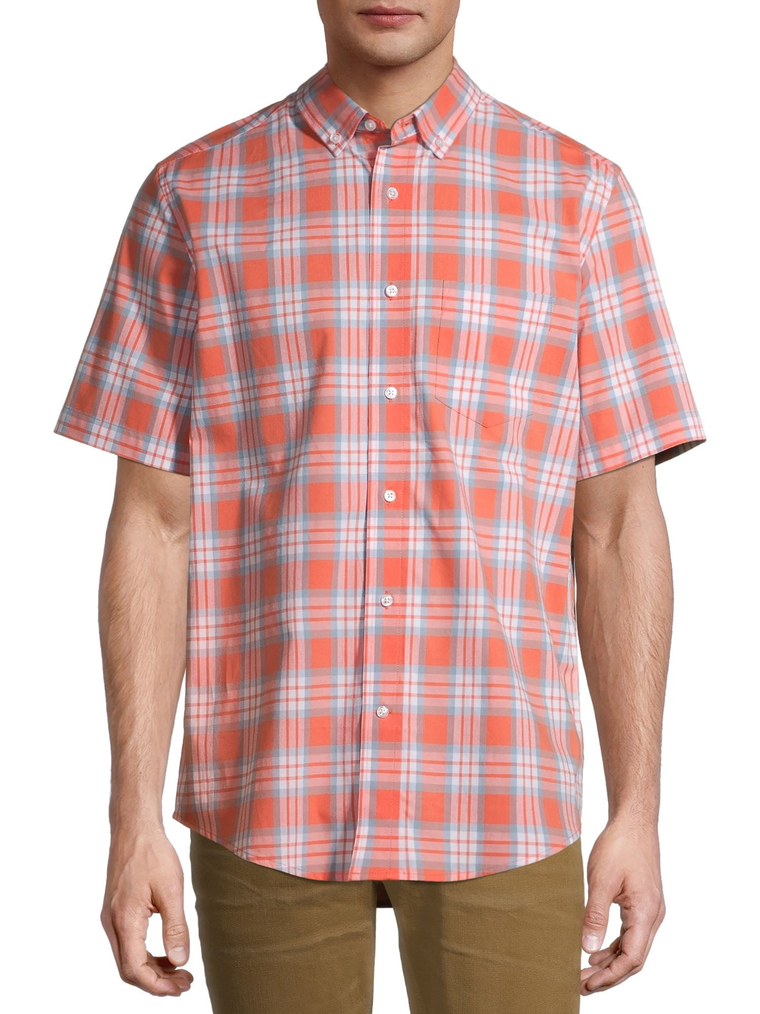 Short Sleeve Plaid Poplin Shirt 