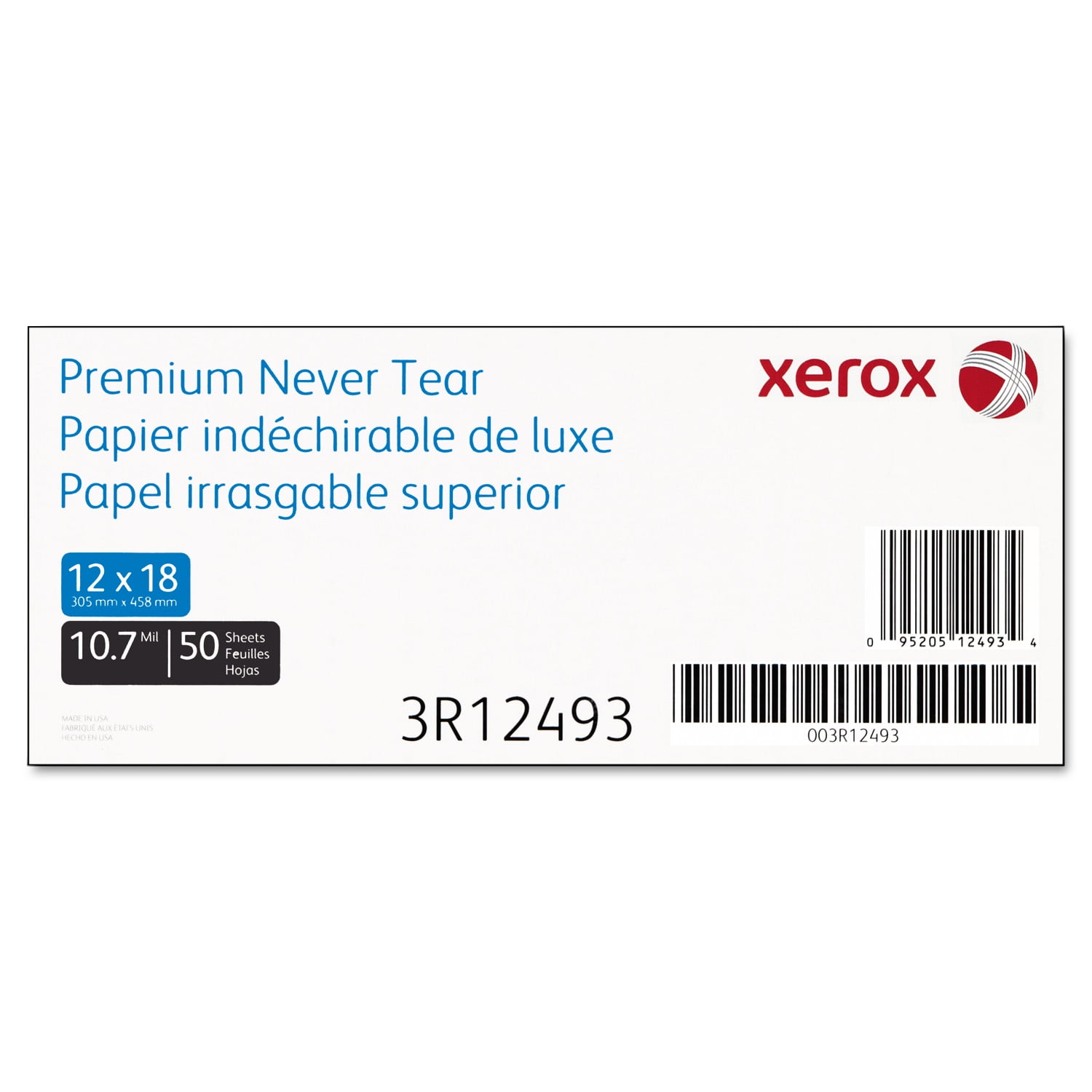 Xerox Revolution Premium Never Tear Paper, 12 x 18, 10.7 mil, 92 Bright