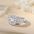 thumbnail image 3 of Oryn Jewelry 14K White Gold Plated Wedding Anniversary Ring - 1.98 Ct Round Cut Moissanite Band - Engagement Bridal Ring for Women - Multi-Stone Wedding Band for Her, 3 of 6