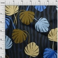 thumbnail image 3 of oneOone Polyester Spandex Dark Blue Fabric Tropical Palm Leaf With Broken Fat Lines Diy Clothing Quilting Fabric Print Fabric By Yard 56 Inch Wide, 3 of 4