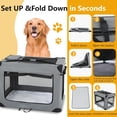 thumbnail image 4 of Dkelincs 42 inch Collapsible Dog Crate Small Foldable Kennel Travel Cat Dog Carrier with Mesh Windows, Gray, 4 of 8