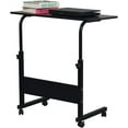 thumbnail image 6 of QRKD Rolling Sofa Side Table Mobile Snack Table, Height Adjustable Portable Laptop Computer Stand Desks Breakfast Tray Table with Wheels for Living Room Bedroom, Wood Desktop with Metal Frame (Black), 6 of 19