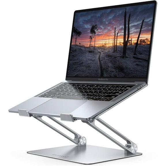 Lamicall Adjustable Laptop Stand, Portable Laptop Riser, Aluminum Laptop Stand for Desk Foldable, Ergonomic Computer Notebook Stand Holder for MacBook Air Pro, Dell XPS, HP (10-17.3'') - Black
