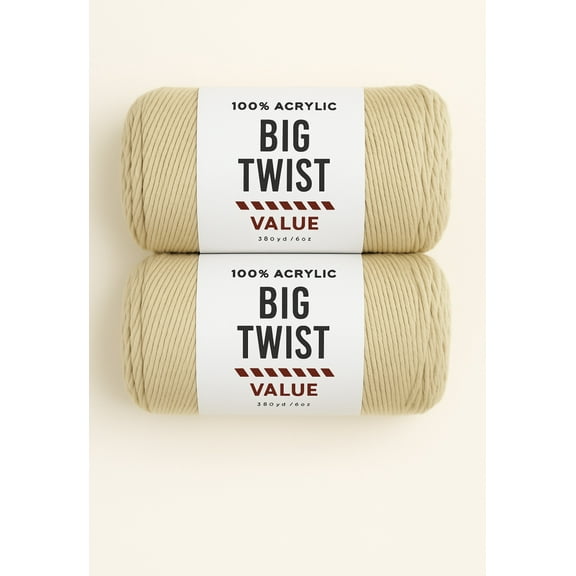 Big Twist Value Yarn Bundle- 2 Pack Cream