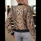thumbnail image 5 of Chaqueta para Mujer, Abrigo Informal con Cremallera y Bolsillos Lentejuelas de Leopardo S, 5 of 9