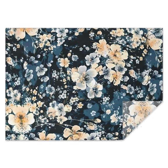 Pioneer Flower Floral Print Pattern Rectangle Tablecloth 60"x84",Waterproof Polyester Rectangle Table Cloth, Wipeable Spillproof Polyester Tablecloth for Dining, Camping, Indoor and Outdoor