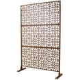 thumbnail image 4 of Outdoor & Indoor Privacy Screen Metal Privacy Screen 76" H×48" W, Freestanding Decorative Privacy Screen for Deck Balcony Patio, Privacy Fence Panels for Outside Lawn Garden PS106 BROWN, 4 of 6