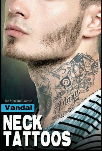 Temporary Tattoos Neck Gangster Inspired Rapper Fake Henna Stick On Tattoos