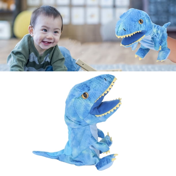 Juguete De Mano De Dinosaurio De Peluche, Juguete De Mano De Dinosaurio Suave Seguro Con Boca Móvil Para Niños En Edad Preescolar