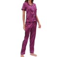 thumbnail image 3 of SDNall Womens Fashion Home Wear Pajamas Women Two-Piece Suit Sleeve Pants Pajama Set Homewear, 3 of 9