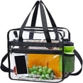 thumbnail image 1 of PEACNNG Unisex Nylon Solid Print Zipper Clear Tote Stadium Approved Handbag  Clear, 1 of 5