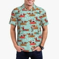 thumbnail image 1 of Balery Dachshund Christmas Play Camisa Polo de Hombre con Estampado, de Manga Corta y Tejido Medio, Camisa Tipo Golf Polo-3X-Large, 1 of 6
