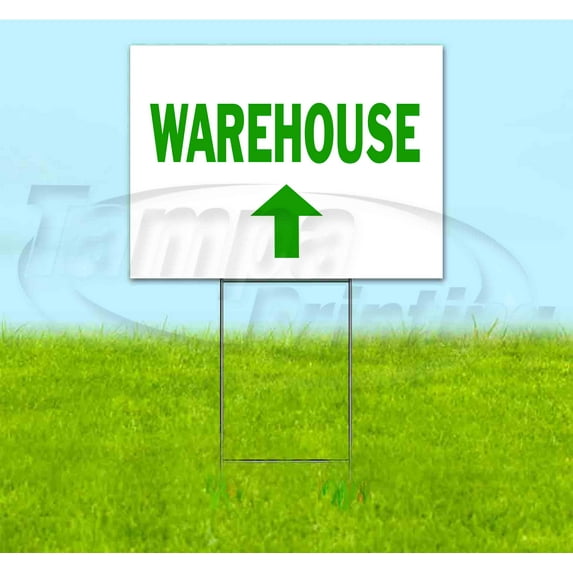 Warehouse Up (18" x 24") Yard Sign, Includes Metal Step Stake