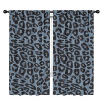 Blackout Kids Curtains,Black Leopard Pattern Childrens Insulated Curtains Set Of 2,Bedroom Essentials,Toddler Room Decor 42"x84"
