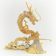 thumbnail image 4 of Celestial Dragon 3D Metal Model Kit | 90+PCS DIY Assembly with Laser-Cut Stainless Steel | Mythical Creature Desk Art for Adult Collectors(Green), 4 of 6