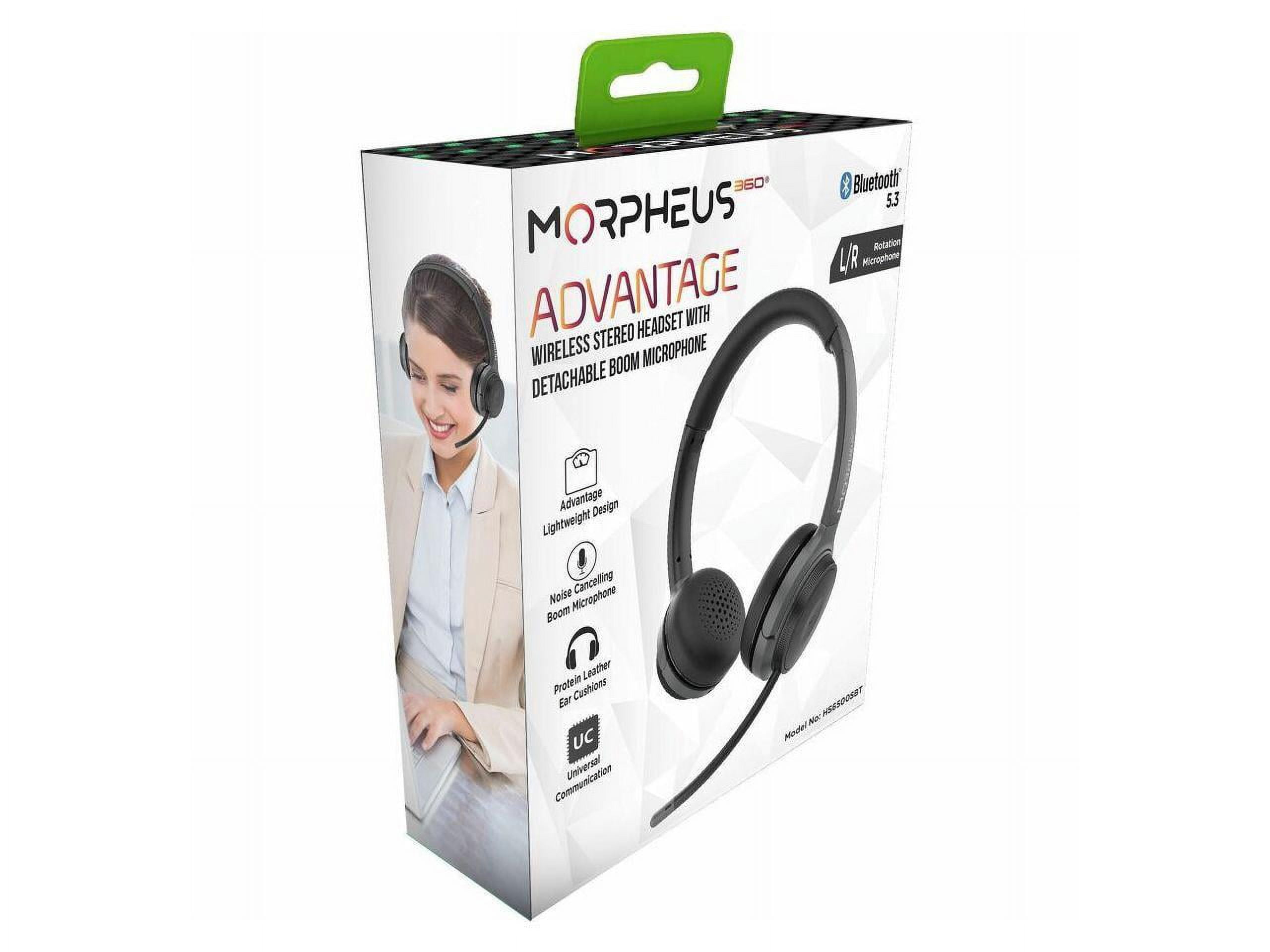 MORPHEUS 360 ADVANTAGE STEREO WIRELESS HEADSET WITH DETACHABLE BOOM MICROPHONE-B