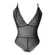 thumbnail image 1 of Gibobby Conjuntos de bragas con sujetador Nueva sexy cuello en v encaje sexy lencería de encaje ropa interior ropa de dormir anillo de pijamas(Negro, G), 1 of 5