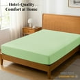 thumbnail image 3 of Lux Decor Collection Califonria King Fitted Sheet - Brushed Microfiber Deep pocket Bottom Bed Sheet - Sage, 3 of 10