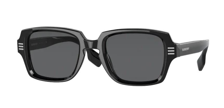 Burberry Eldon BE 4349 Plastic Unisex Rectangle Sunglasses Black 51mm Adult