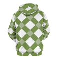 thumbnail image 3 of Green White Pattern Men's Women Vintage 3D Hooded Sweatshirt - All-Season Loose Fit Streetwear, 3 of 6