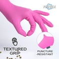 thumbnail image 3 of FINITEX Rose Red Nitrile Gloves, 3.5 Mil, Powder-Free, Latex-Free, 100-Count, for Spa, Cooking, Cleaning, Medical, Large Size, 3 of 9