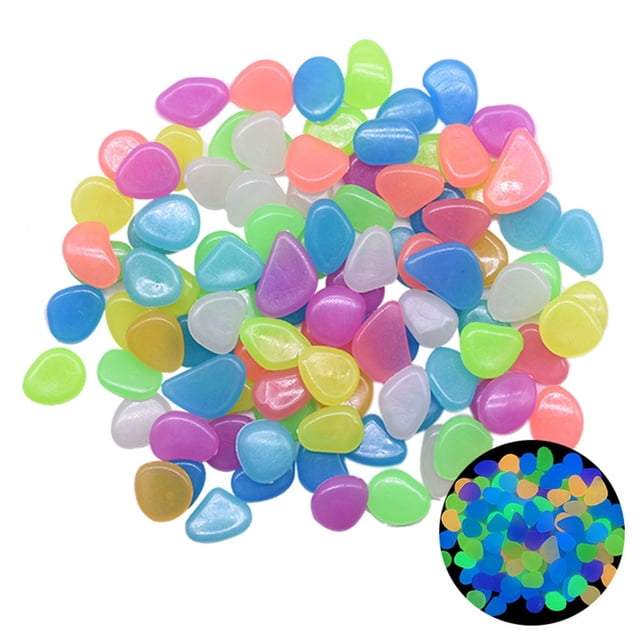 100Pcs Solar Glow Rocks Luminous Cobblestones Solar Powered Glowing Stones for Garden Pond Path Lawn Yard Fish Tank Decoration