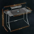thumbnail image 5 of Bestier 55 inch Gaming Desk with LED Lights Grey, 5 of 7