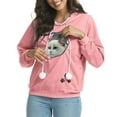 thumbnail image 3 of Cat Dog Pouch Hoodie Pet Carrier Sweatshirt Large Pocket Pullover Shirt for Women Animal Holder Cute Tops, 3 of 9