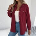 thumbnail image 6 of Women's Casual Lightweight Jacket Solid Color Lapel Pocket Button Long Sleeve Coat Outwear, 6 of 8