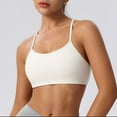 thumbnail image 2 of Xfvqtps Sports Bras for Women Cross Back Spaghetti Straps Backless Solid Color Breathable Yoga Bras White, 2 of 9
