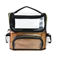 thumbnail image 1 of Bolsa para brochas de maquillaje de gran capacidad, impermeable, con divisor ajustable, portátil, con asa, bolsa organizadora de maquillaje de viaje Amarillo, 1 of 8