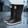 thumbnail image 5 of Viluyesy Womens Mid Rain Boots, Waterproof Wide Calf Anti-Slip Garden Outdoor Rubber Shoes Black US7, 5 of 5