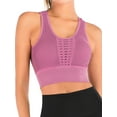 thumbnail image 3 of Women's Seamless Padded Sports Bra High Impact Mesh  Full Coverage Yoga Sports Bra Crop Tank Tops Swim Bra Gym Dancing Jogging Workout Yoga Bra, 3 of 8
