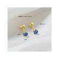 thumbnail image 6 of Radiant Prong Simulated Sapphire Toddler Earrings Safety Screw Back - 14k Gold, 6 of 9