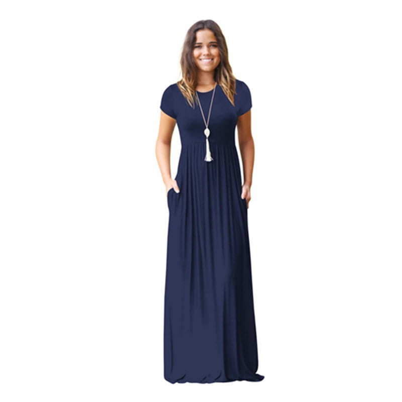 ladies blue maxi dress