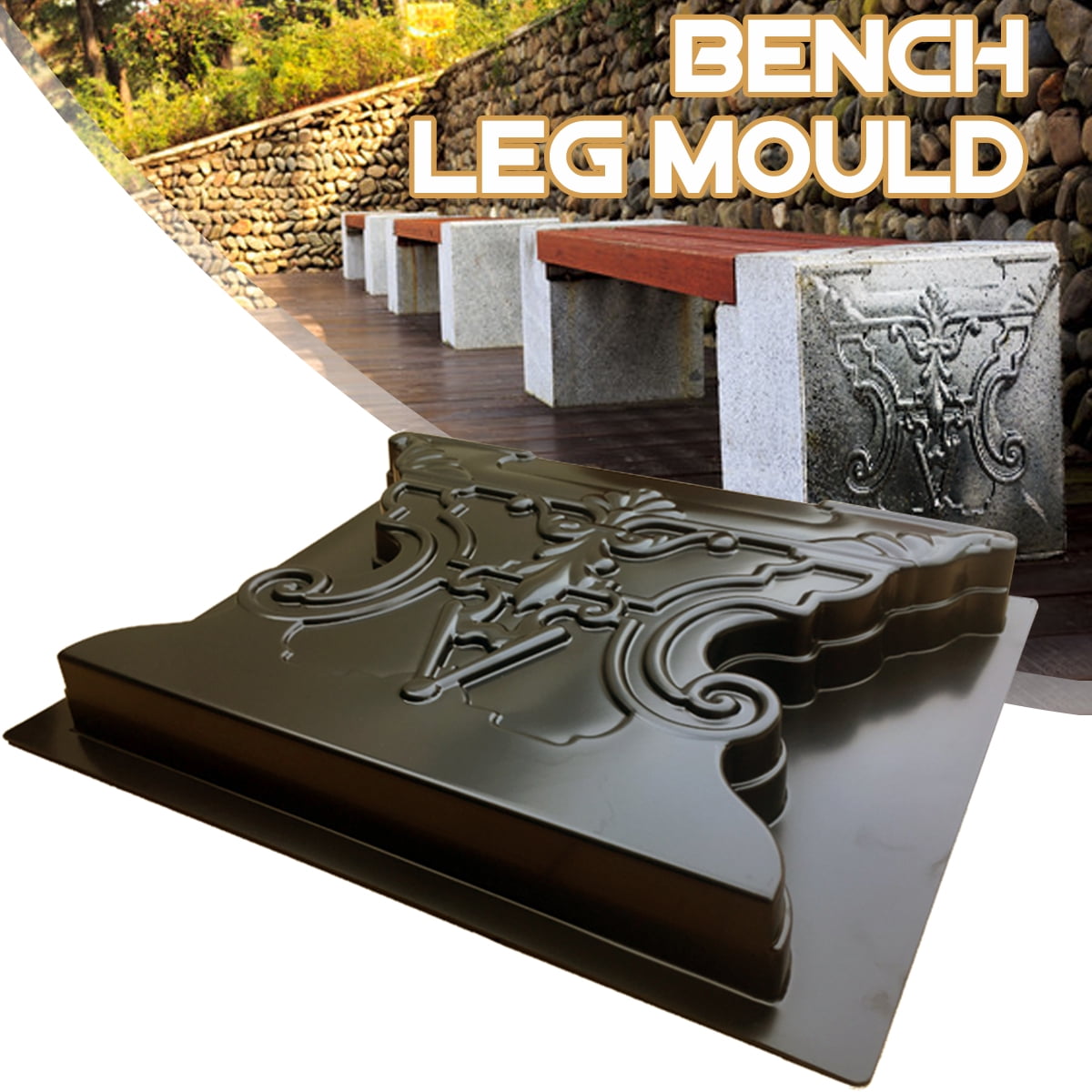 Garden Bench Leg Mould Concrete Paving Cement Mold Stone Railway Patio