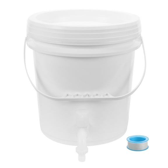 HOMEMAXS Portable Water Container with Faucet for Storage Use 10Liter Capacity White Plastic