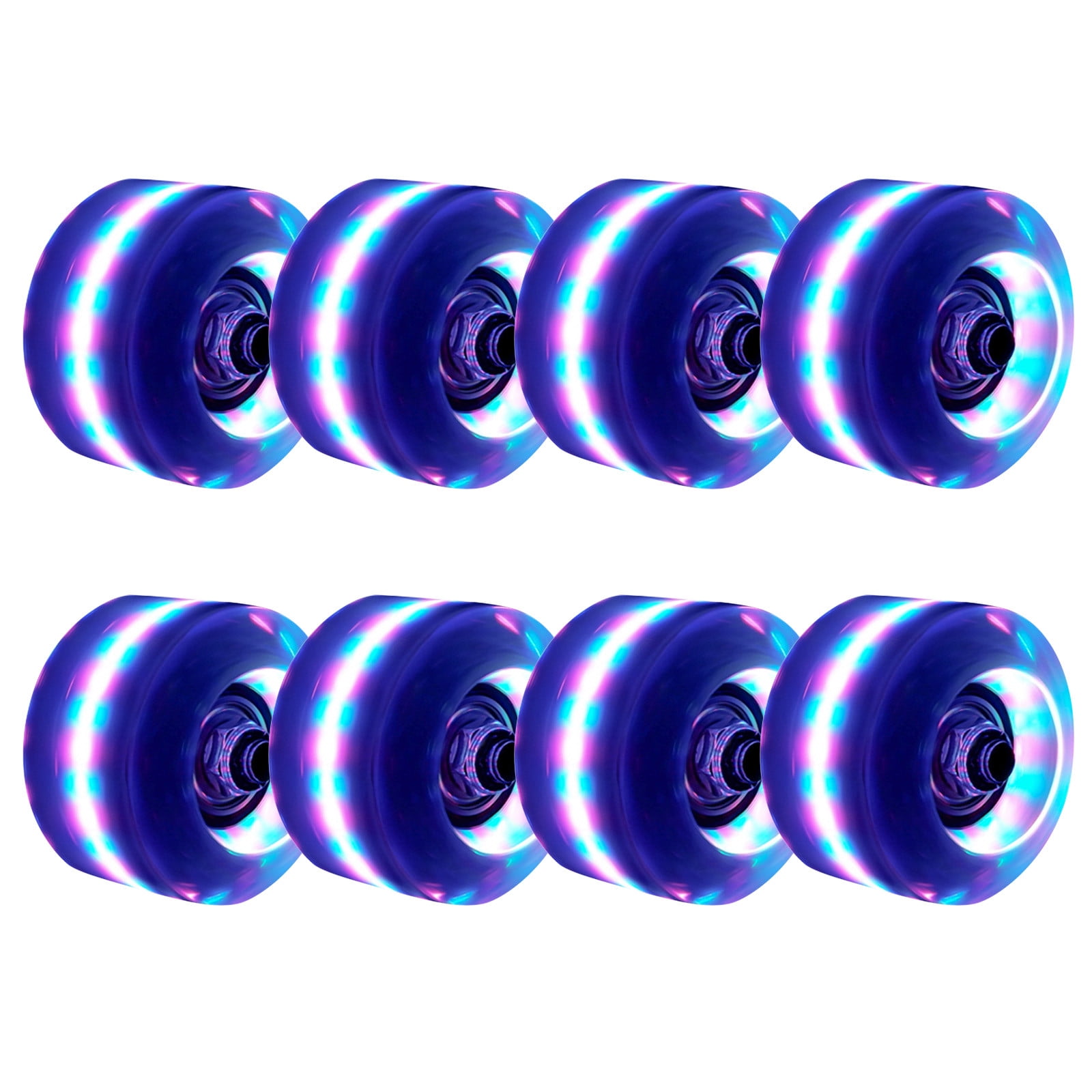 Now in 9 Colors with BankRoll Bearings Installed Luminous Light Up LED Quad Roller Skate Wheels 