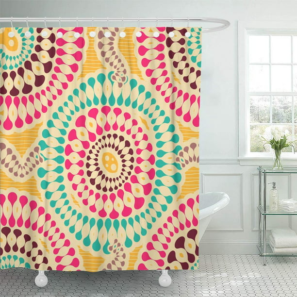 Ksadk Green Groovy Colorful Rounded, Colorful Cool Shower Curtain