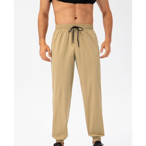 Puntoco Pantalones casuales largos para hombre Pantalones deportivos para hombre Pantalones casuales elásticos transpirables con cordones para entrenamiento y correr Pantalones largos elásticos pa