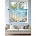 thumbnail image 4 of Sheer Curtains 45 Inch Length, Blue Semi Sheer Curtains Light Filtering Window Treatment, Summer Beach Coastal Nautical Ocean Starfish Privacy Voile Drapes for Living Room Bedroom 52x45 Inch, 4 of 7