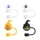 thumbnail image 2 of Tapas de pajita para Halloween, pajitas reutilizables de silicona, accesorios divertidos y lindos, regalos perfectos para Halloween, 2 of 6