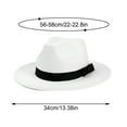 thumbnail image 2 of Classic White Fedora Hat Wide Brim Felt Hat with Black Band Stylish Unisex Hat for Formal Events Casual Fashion, 2 of 4